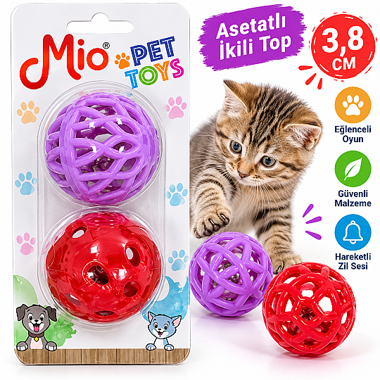 Asetatlı İkili Top 3,8 CM