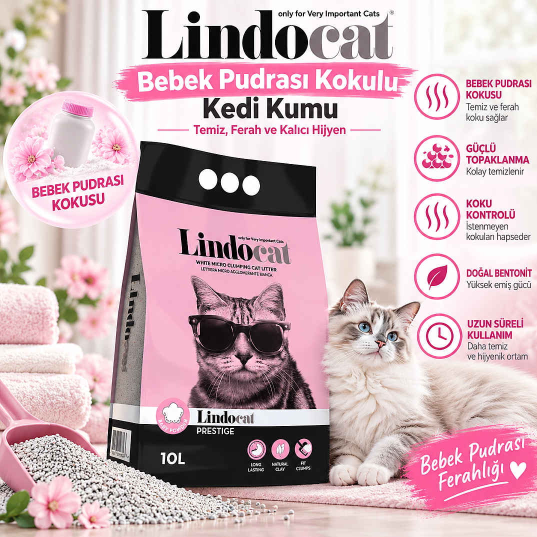 Bebek Pudralı İnce Taneli Kedi Kumu 10 LT - 1
