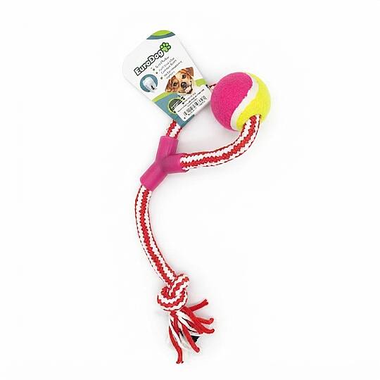 Diş İp Halka Diş Kaşıma Tenis Topu Kırmızı Beyaz 40 CM