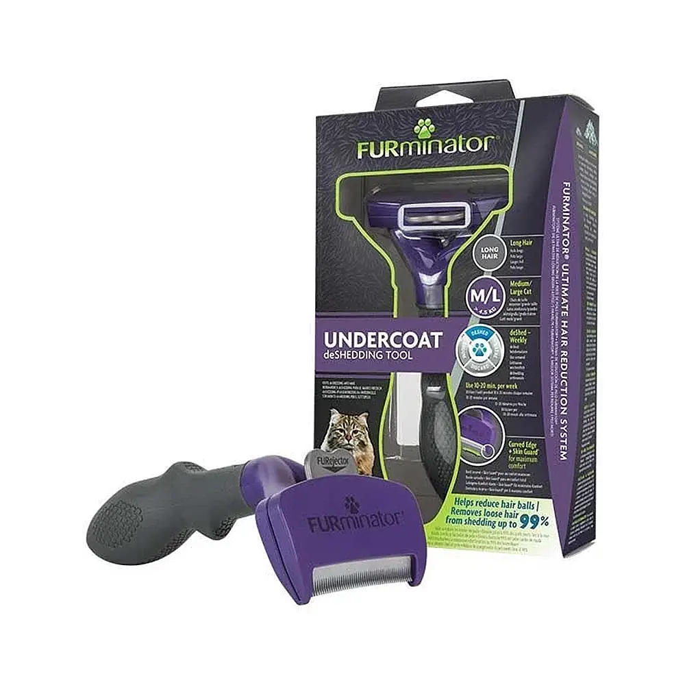 Furminator Long Hair Uzun Tüylü Kedi Tarağı M/L - 1