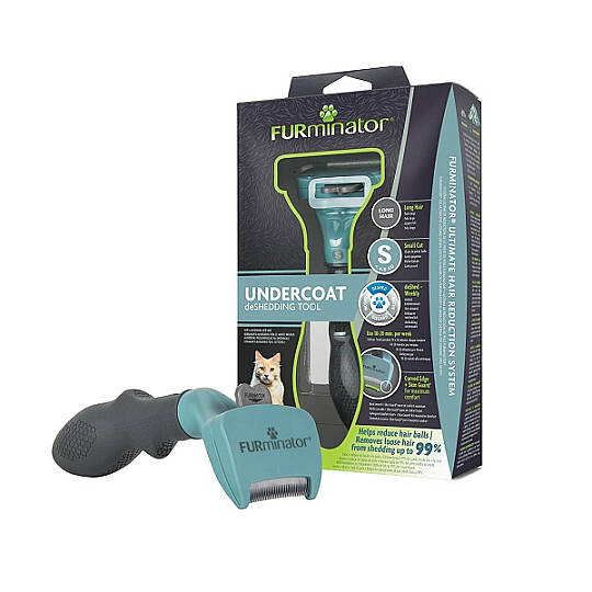 Furminator Uzun Tüylü Kediler için Tüy Toplayıcı Kedi Tarağı [S]