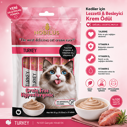 Hindili Kedi Krema Ödül Maması 5x15 GR 12 Adet