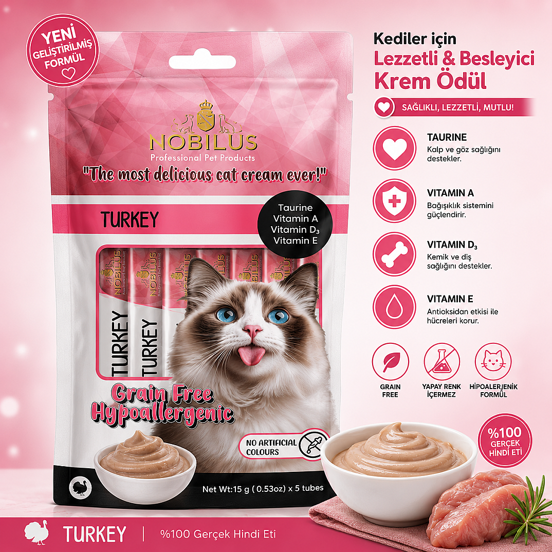Hindili Kedi Krema Ödül Maması 5x15 GR 12 Adet - 1