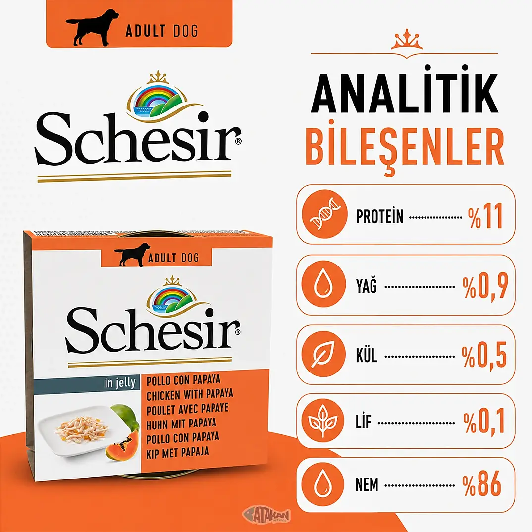 Jelly Tavuk ve Papaya Jöle İçinde Yetişkin Köpek Konservesi 150 GR - 3