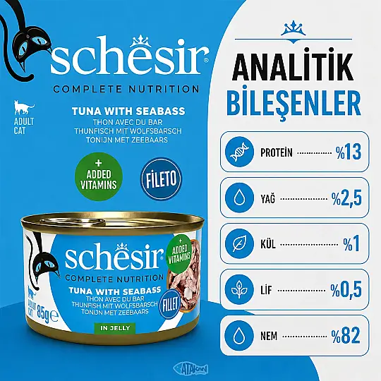 Jelly Ton Balığı ve Levrek Jöle İçinde Yetişkin Kedi Konservesi 85 GR - 3