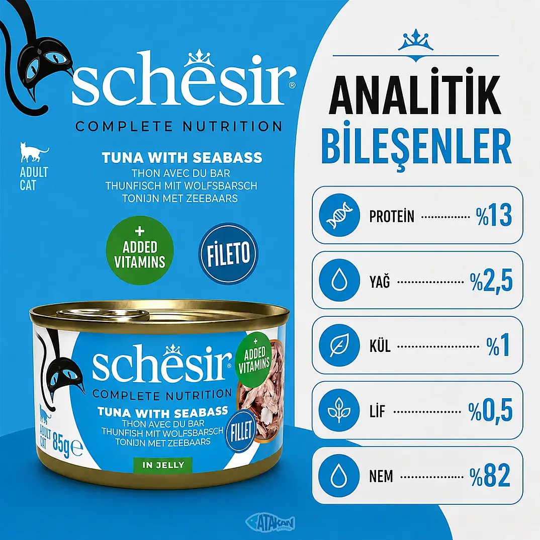 Jelly Ton Balığı ve Levrek Jöle İçinde Yetişkin Kedi Konservesi 85 GR - 3