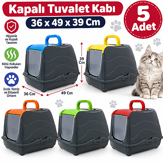 Kapalı Tuvalet Kabı 36x49x39 Cm 5 Adet