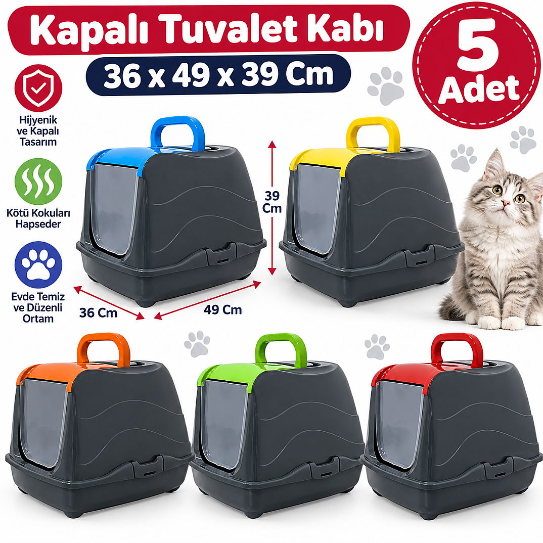 Kapalı Tuvalet Kabı 36x49x39 Cm 5 Adet - 1