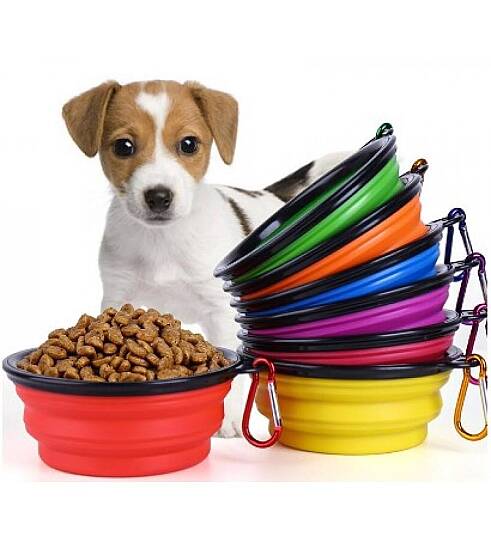 Katlanabilir Kedi Ve Köpek Mama Su Kabı