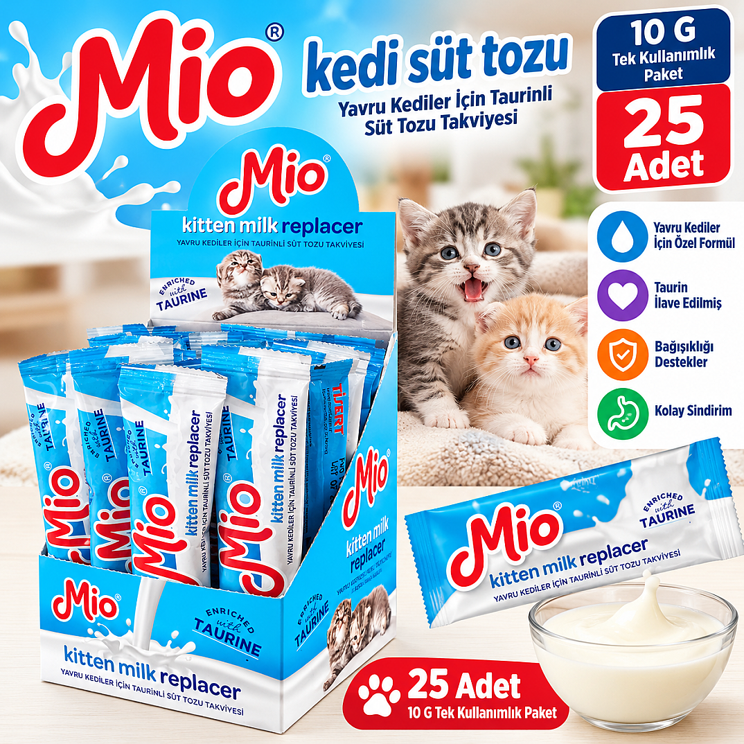 Kedi Süt Tozu 10 G 25 Adet Tek Kullanımlık Paket - 1
