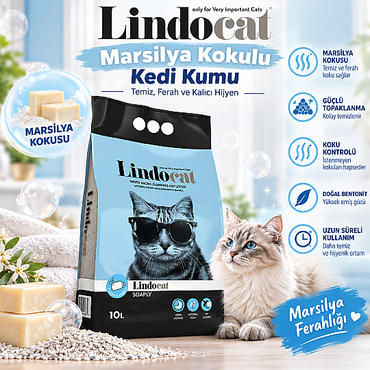 Marsilya Sabunlu İnce Taneli Kedi Kumu 10 LT