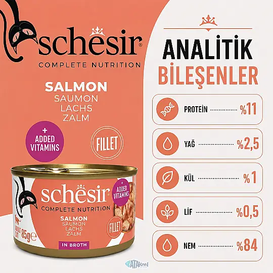 Somonlu Pişirme Suyunda Yetişkin Kedi Konservesi 85 GR - 3