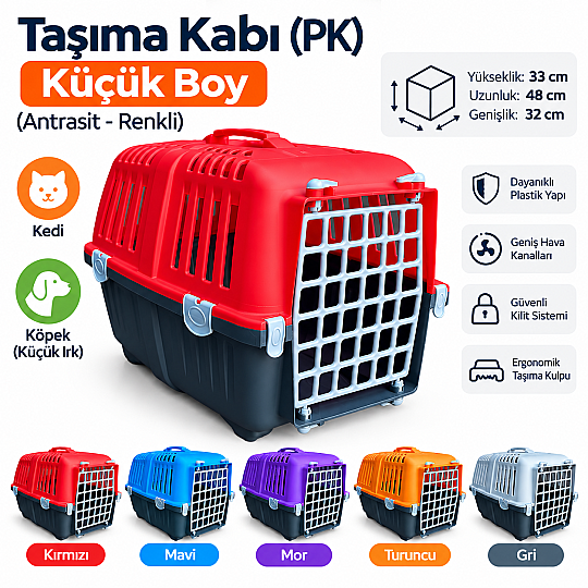 Taşıma Kabı Küçük Boy Antrasit Renkli 48x33x32 CM 10 Adet