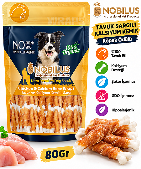 Tavuk Sargılı Kalsiyum Kemik Köpek Ödülü 80 GR