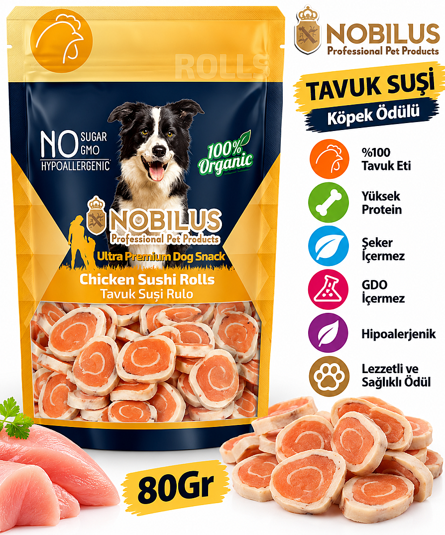 Tavuklu Suşi Köpek Ödül Maması 80 GR - 1