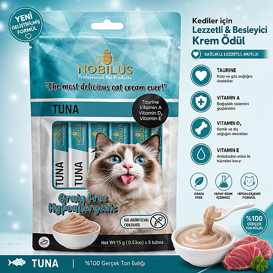Ton Balıklı Kedi Krema Ödül Maması 5x15 GR 12 Adet
