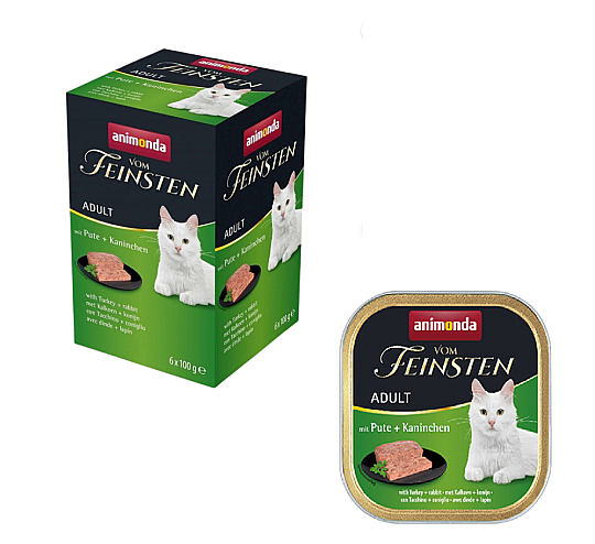 Vom Feinsten Hindili ve Tavşanlı Yetişkin Kedi Konservesi 6x100 GR