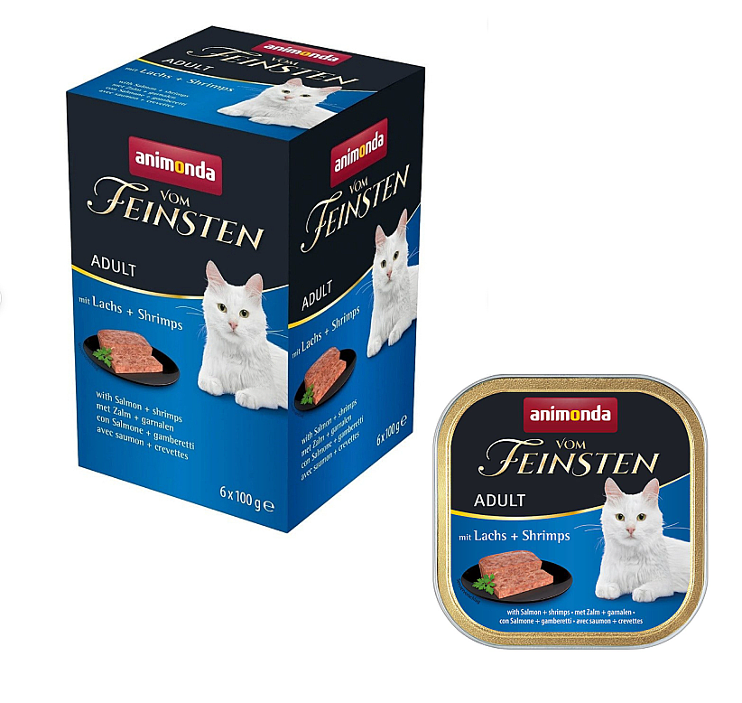 Vom Feinsten Somonlu ve Karidesli Yetişkin Kedi Konservesi 6x100 GR - 1
