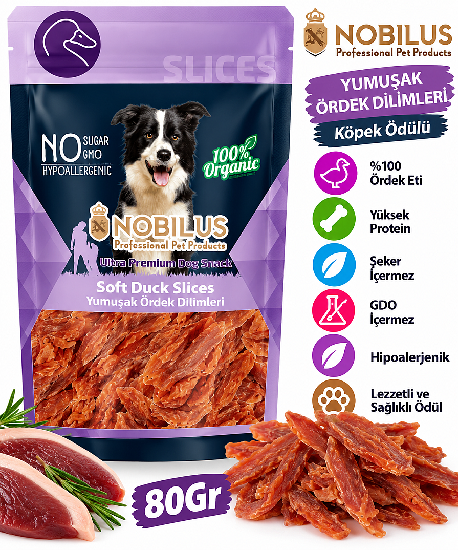Yumuşak Ördek Etli Dilimli Köpek Ödül Maması 80 GR - 1