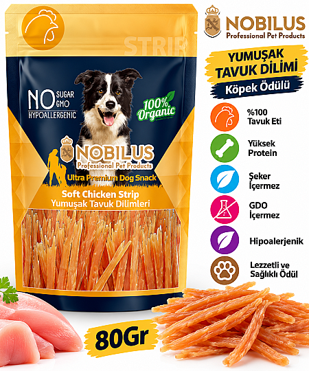 Yumuşak Tavuk Dilimli Köpek Ödül Maması 80 GR