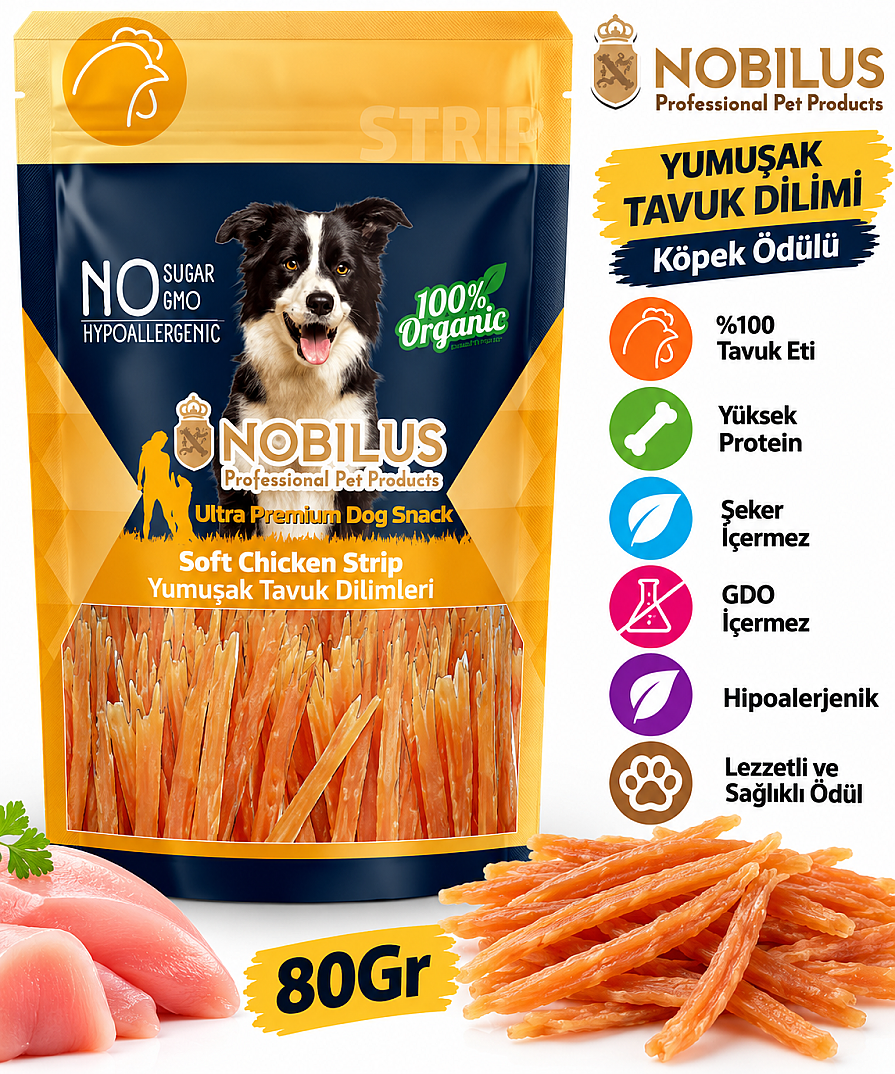 Yumuşak Tavuk Dilimli Köpek Ödül Maması 80 GR - 1